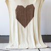 Hand-Knitted Merino Wool Heart Throw Blanket