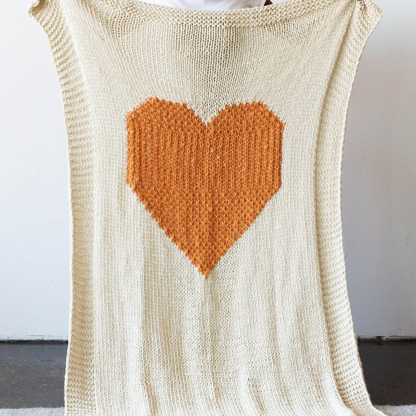 Hand Knitted Heart Blanket