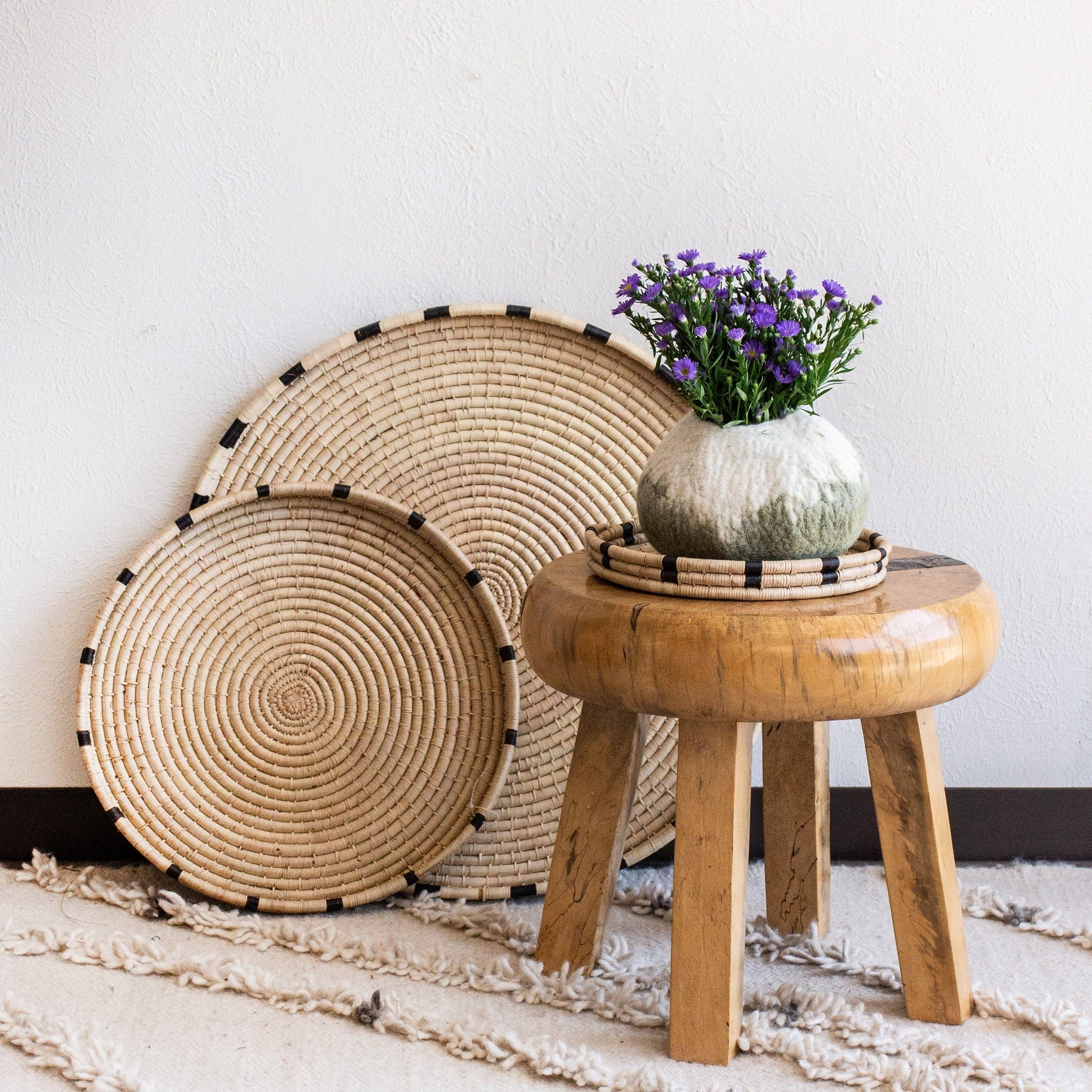 Round Nelisiwe Tray | Handmade Coil Weave 
