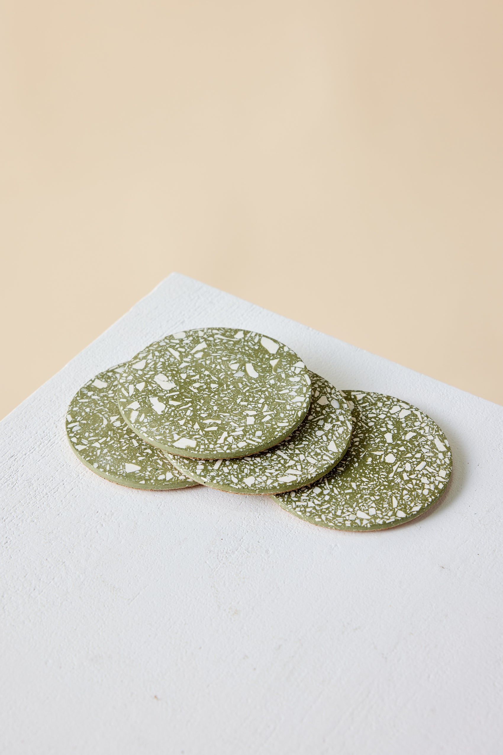 Olive Terrazzo Coasters - Set of 4