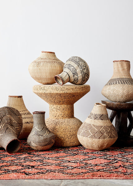 その他 Zimbabwe Natural Vase Designer Basket L patterned_binga_nongo_baskets_