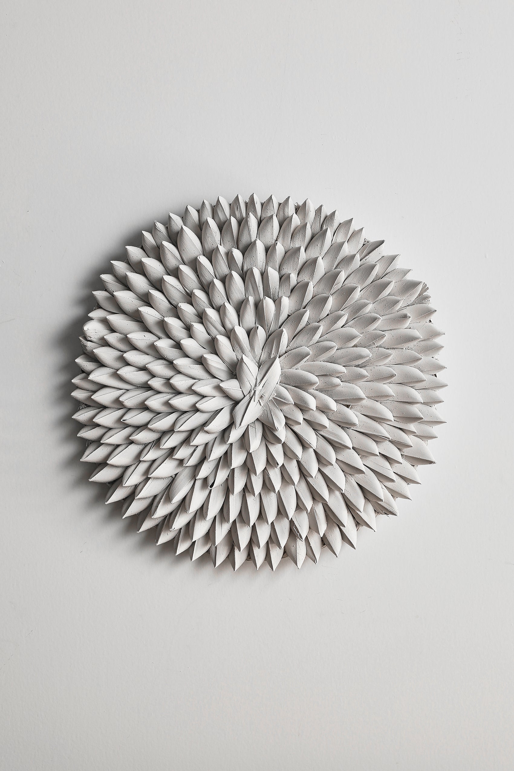 White Porcupine African Textured Woven Wall Art (Broken Tip)