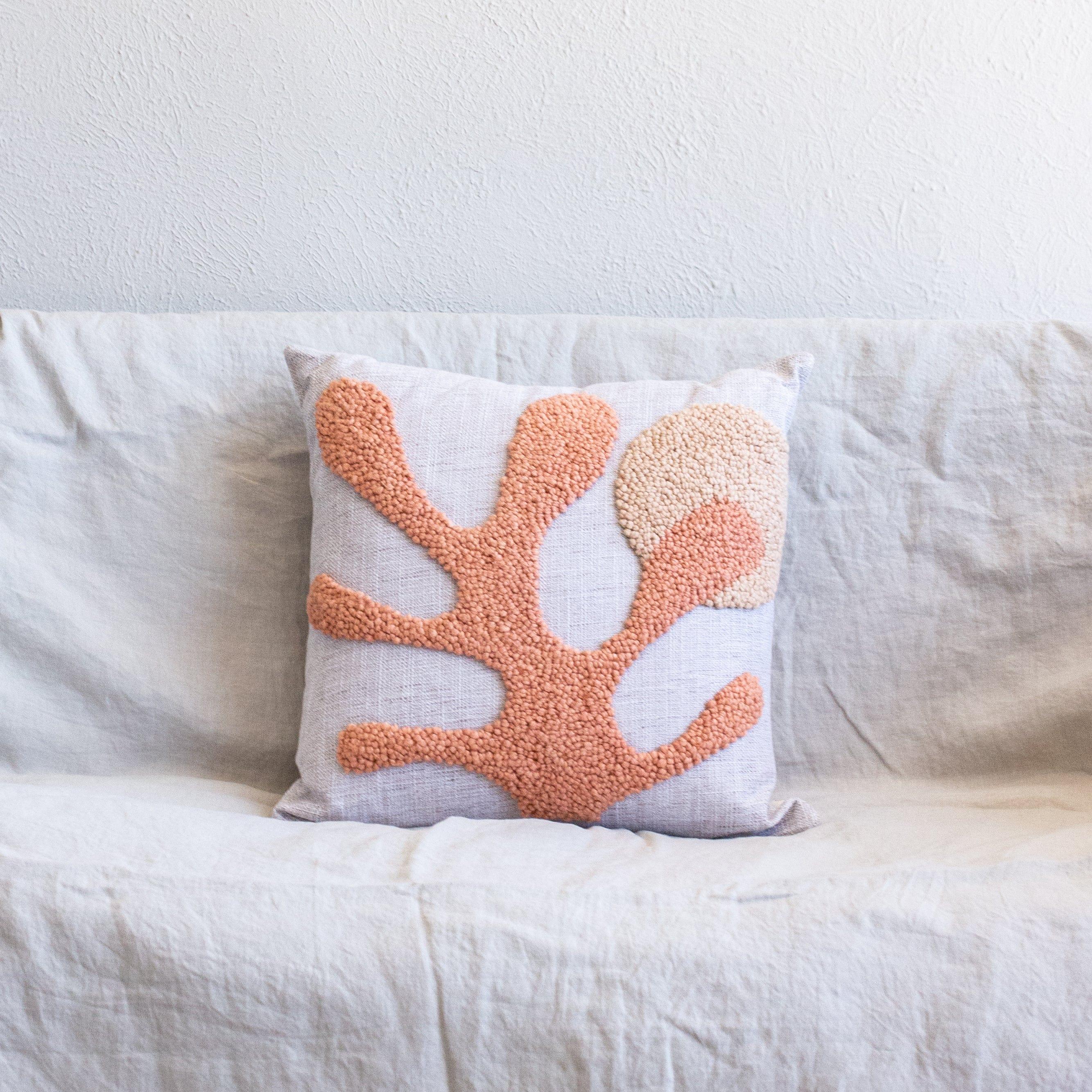 Coral and grey clearance pillows