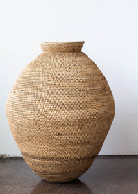 African Statement Buhera Woven Cane Floor Basket