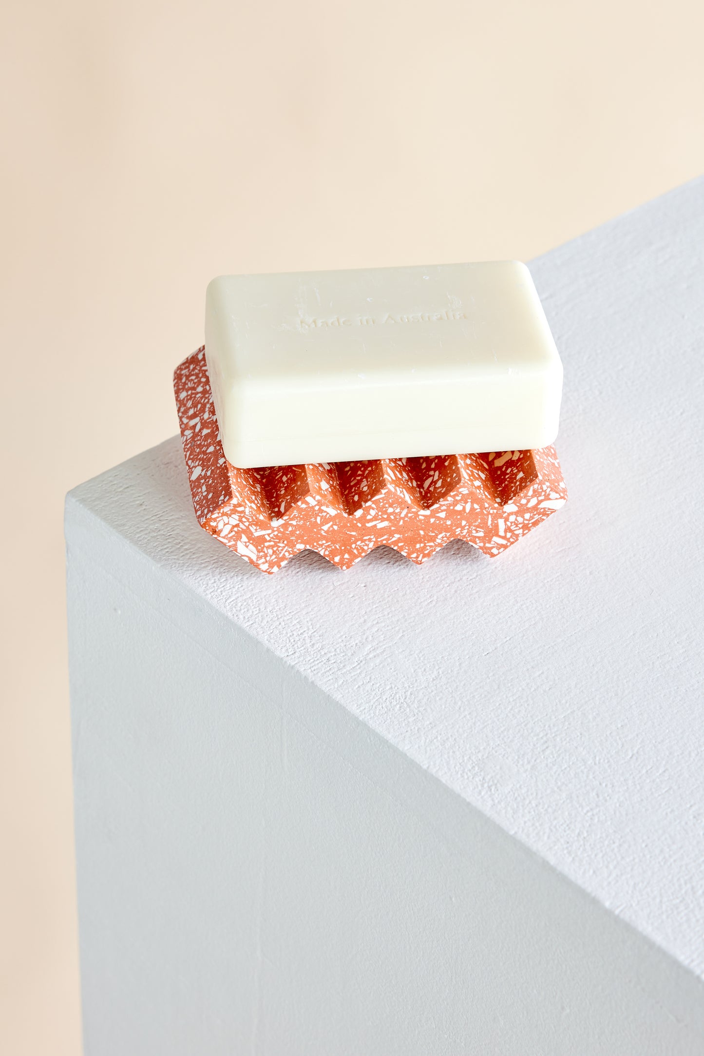 Terracotta Red Zig-Zag Terrazzo Soap Dish