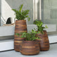 Small, Medium, Large Modern Wood Planter: Tuber Wood Planter