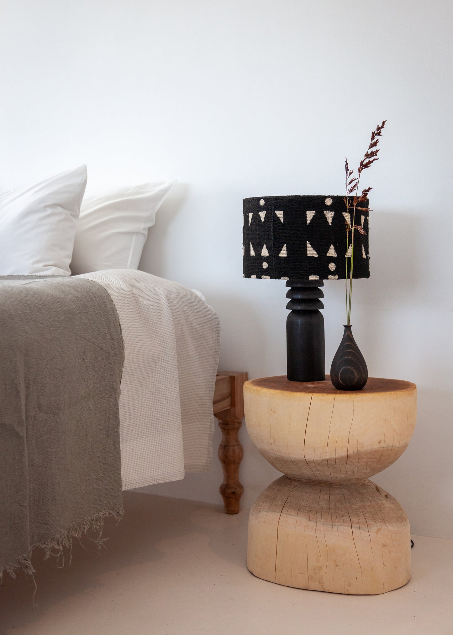 Hourglass Wooden Stool or Side Table