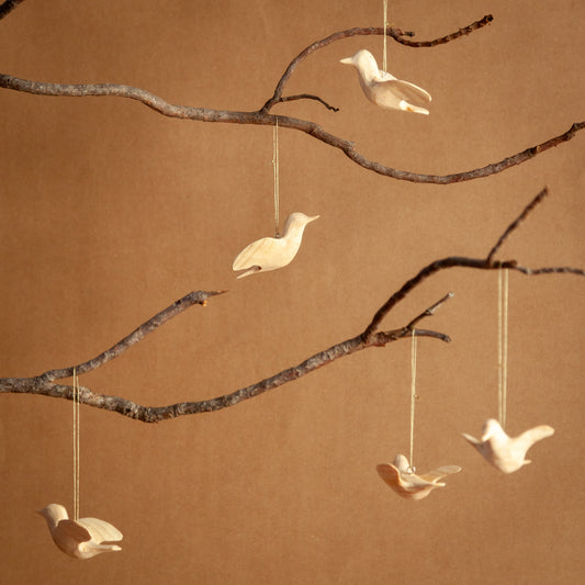 Wooden Sunbird Ornament Set