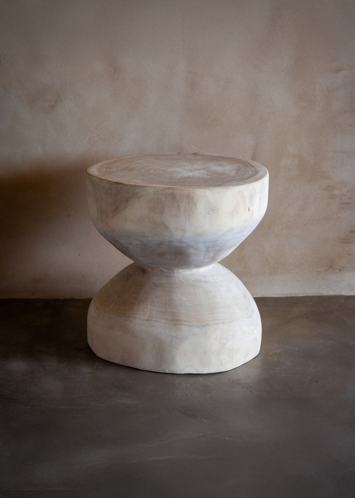 Hourglass Wooden Stool or Side Table