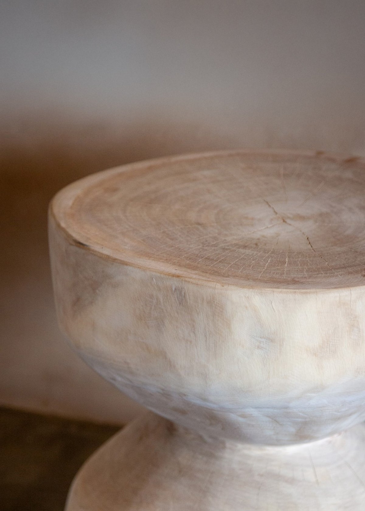 Hourglass Wooden Stool or Side Table