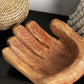 Wooden Hand Carved cupped hand bowl