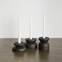 Organic Wood Taper Candlestick Holder