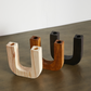 Handmade U-Shaped Wood Candle Holder set of 3