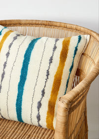 Marigold & Teal Chunky Stripe Throw Pillow