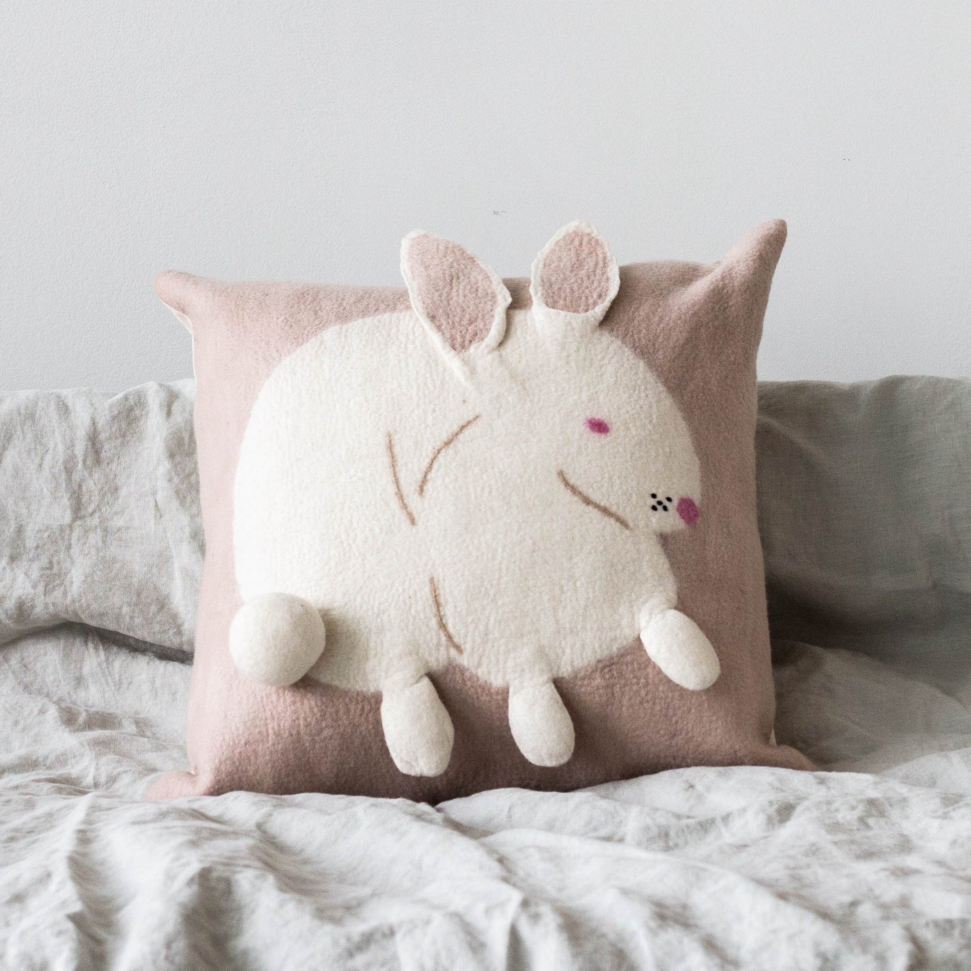 Bunny Throw Pillow Square 20"L x 20"H