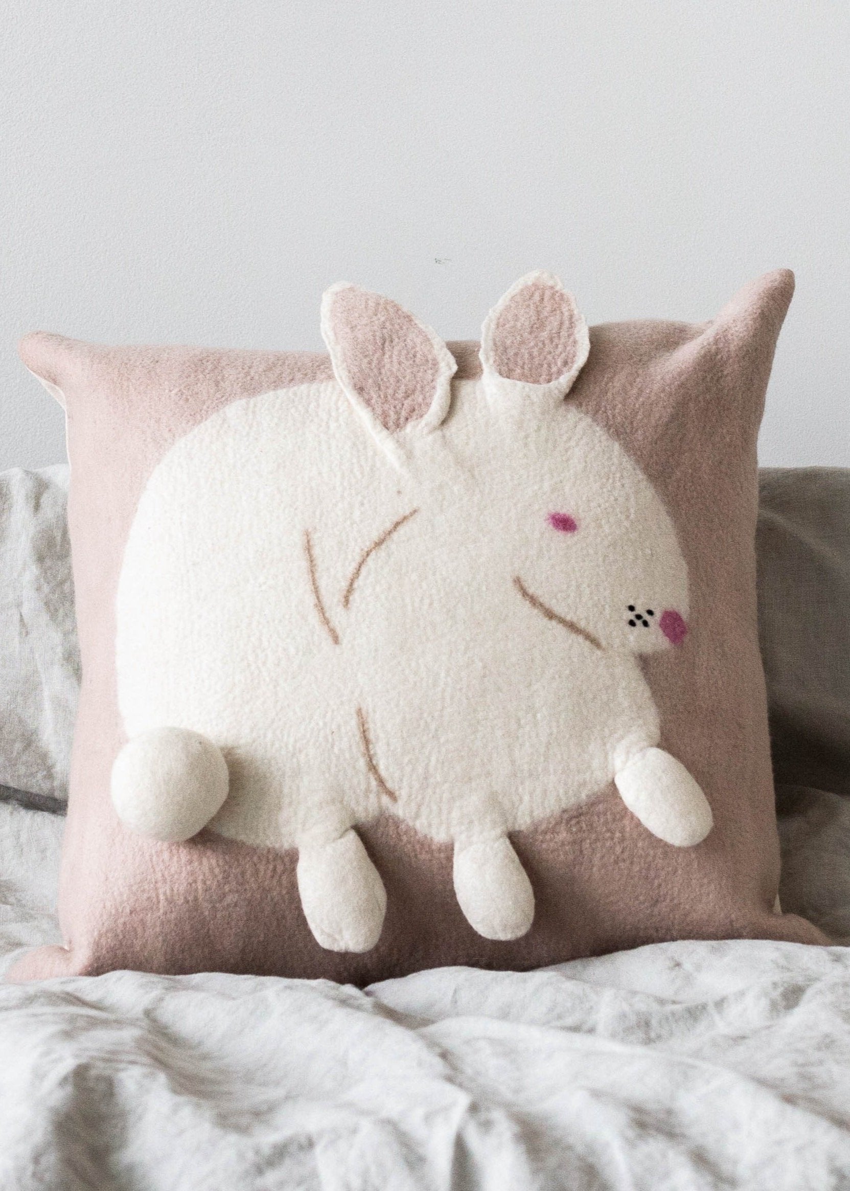 Bunny Throw Pillow Square 20"L x 20"H