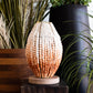 Terracotta Ombre Mud Clay Beaded Barrel Table Lamp