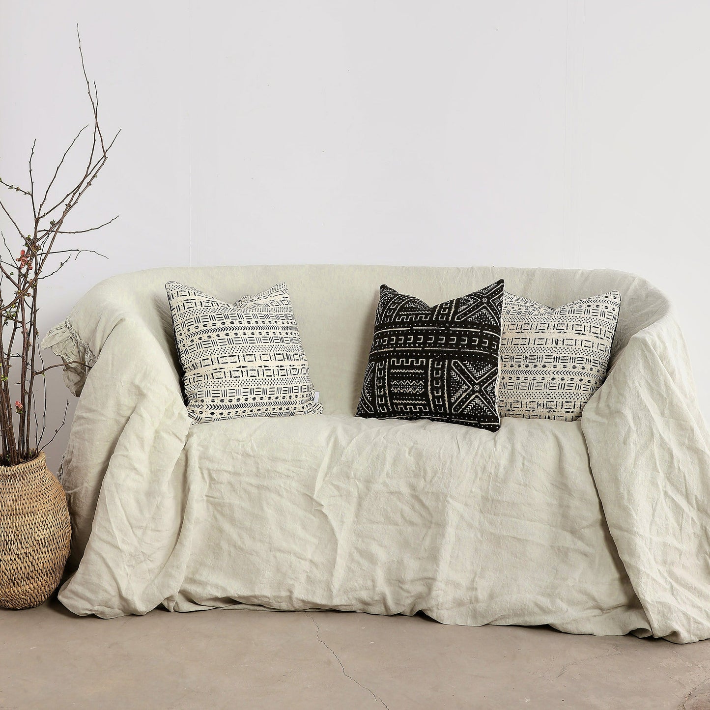 Day & Night Mud Cloth Throw Pillow