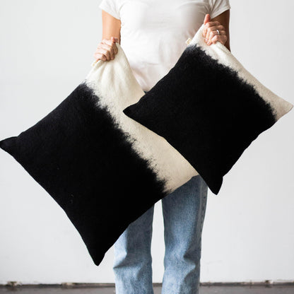 Hand-felted Eclipse Throw Pillow Square