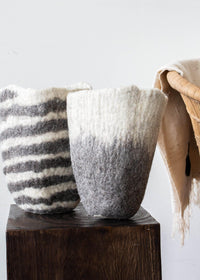 Felted Vessels Set of 2 - Gray