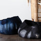 Wollkorb | Blauer und schwarzer Ghana Adire Korb