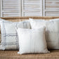 White Square Handcrafted Linear Throw Pillow set of 3