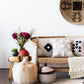 Blocks Organic Natural White Cotton Throw Pillow