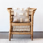 Blocks Organic Natural White Cotton Throw Pillow
