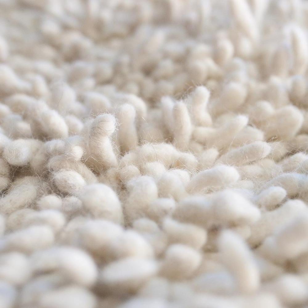 Tufted White Wool Rug